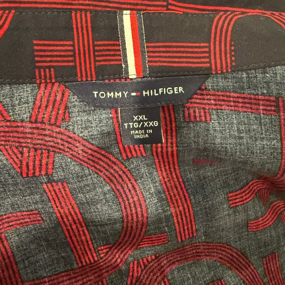 Tommy Hilfiger Red and Black Graphic Long Sleeve Dress - Picture 7 of 9